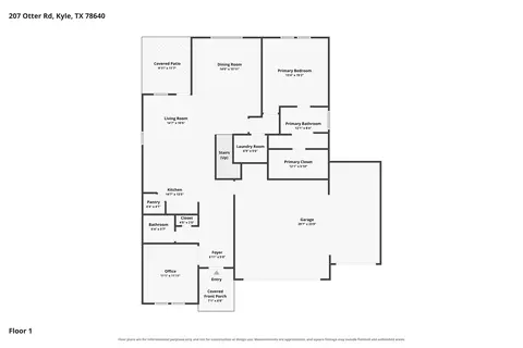 Floorplan - 207 Otter Rd, Kyle, TX 78640 photo 1 of 3