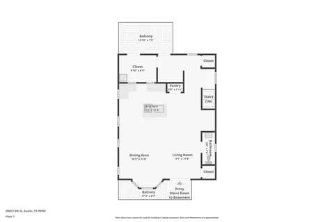 Floorplan - 2003 E 9th St, Austin, TX 78702 photo 2 of 4