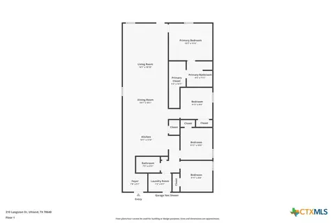 Floorplan - 210 Langston Dr, Uhland, TX 78640 photo 1 of 2