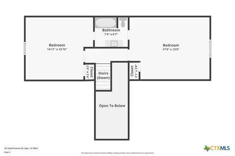Floorplan - 122 Dodd Preston, Elgin, TX 78621 photo 2 of 3