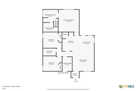 Floorplan - 1921 Euclid Dr, Temple, TX 76504 photo 1 of 1