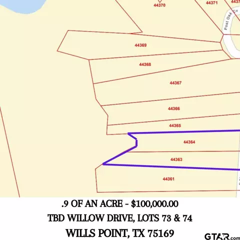 tbd Willow Drive Lots 73 74, Wills Point, TX 75169
