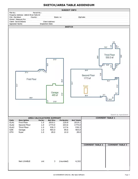 Floorplan - 18610 River Falls Dr, Davidson, NC 28036 photo 1 of 2