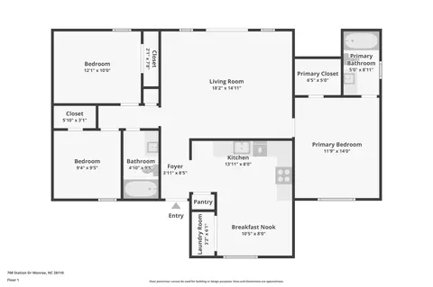 Floorplan - 708 Station Dr, Monroe, NC 28110 photo 1 of 1