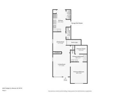 Floorplan - 2033 Twilight Ln, Monroe, NC 28110 photo 1 of 3