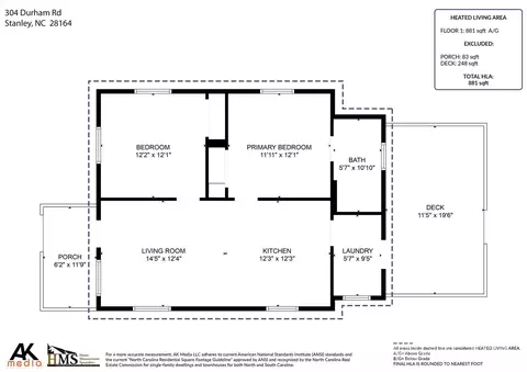 Floorplan - 304 Durham Rd, Stanley, NC 28164 photo 1 of 1