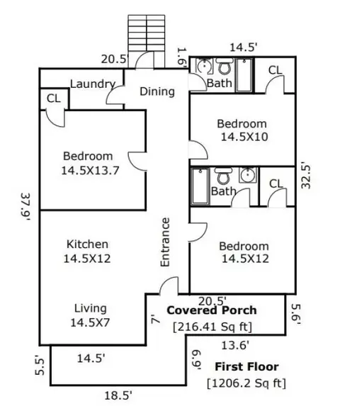 Floorplan - 925 14th St, Lancaster, SC 29720 photo 1 of 1