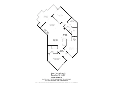 Floorplan - 17931 Kings Point Dr #E, Cornelius, NC 28031 photo 1 of 1