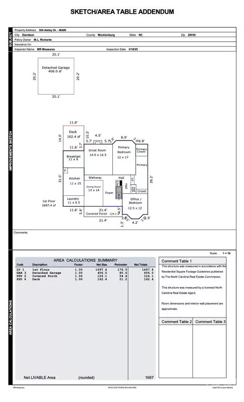 Floorplan - 306 Ashby Dr, Davidson, NC 28036 photo 1 of 2