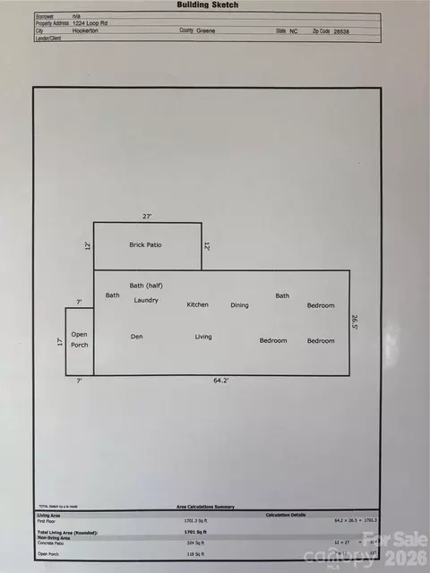 Floorplan - 1224 Loop Rd, Hookerton, NC 28538 photo 3 of 4