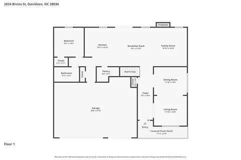 Floorplan - 2834 Bivins St, Davidson, NC 28036 photo 2 of 3