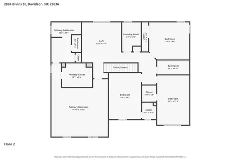 Floorplan - 2834 Bivins St, Davidson, NC 28036 photo 3 of 3