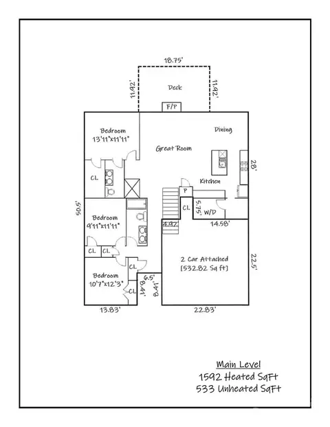 Floorplan - 1917 Skyfall Ln, Hickory, NC 28602 photo 1 of 2