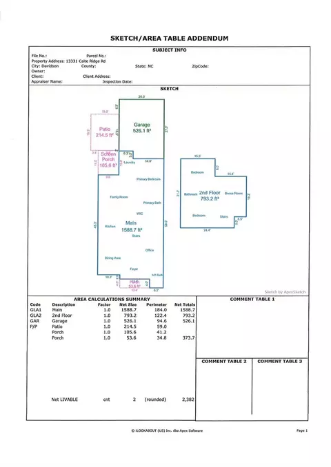 Floorplan - 13331 Caite Ridge Rd, Davidson, NC 28036 photo 1 of 2