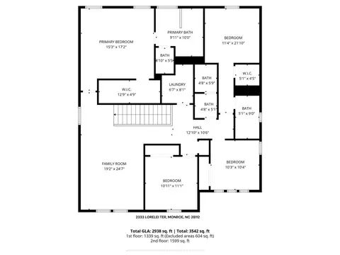 Floorplan - 2333 Lorelei Ter, Monroe, NC 28112 photo 2 of 3