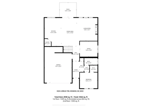 Floorplan - 2333 Lorelei Ter, Monroe, NC 28112 photo 1 of 3