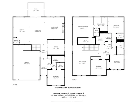 Floorplan - 2333 Lorelei Ter, Monroe, NC 28112 photo 3 of 3