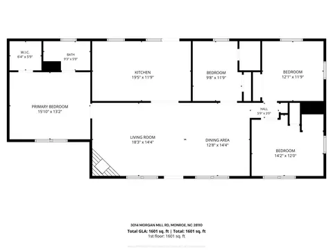 Floorplan - 3014 Morgan Mill Rd, Monroe, NC 28110 photo 1 of 2