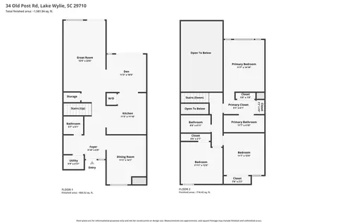 Floorplan - 34 Old Post Rd, Lake Wylie, SC 29710 photo 1 of 1