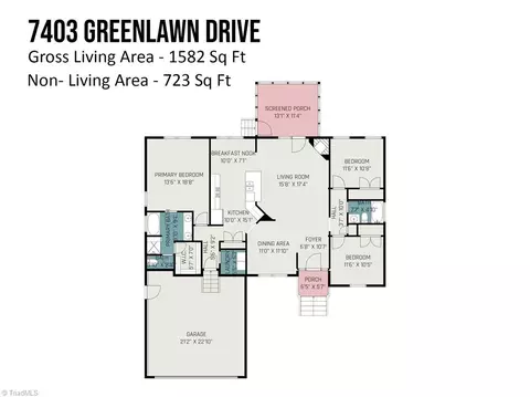 Floorplan - 7403 Greenlawn Dr, Summerfield, NC 27358 photo 1 of 1