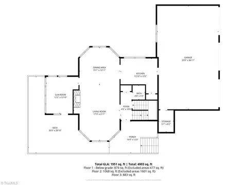 Floorplan - 1040 Sycamore St, King, NC 27021 photo 2 of 3