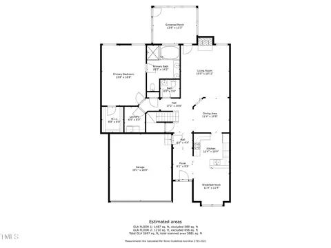 Floorplan - 604 Canvas Dr, Wake Forest, NC 27587 photo 1 of 3