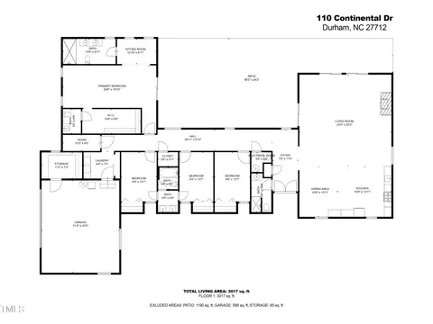 Floorplan - 110 Continental Dr, Durham, NC 27712 photo 1 of 2
