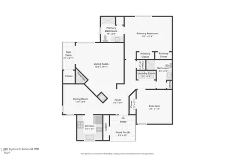 Floorplan - 5017 Pine Cone Dr, Durham, NC 27707 photo 1 of 1