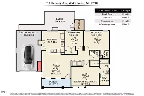 Floorplan - 613 Flaherty Ave, Wake Forest, NC 27587 photo 2 of 2