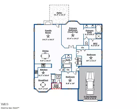 Floorplan - 11228 N Radner Way, Raleigh, NC 27613 photo 1 of 2