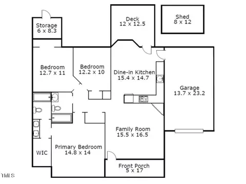 Floorplan - 7905 Willow Croft Dr, Willow Spring, NC 27592 photo 1 of 2