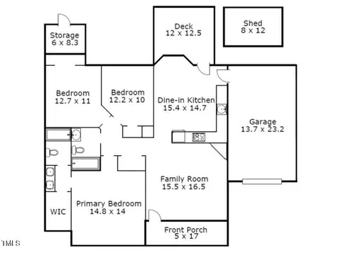 Floorplan - 7905 Willow Croft Dr, Willow Spring, NC 27592 photo 2 of 2
