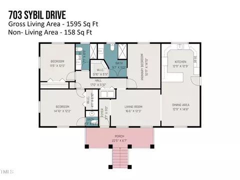 Floorplan - 703 Sybil Dr, Durham, NC 27703 photo 1 of 1