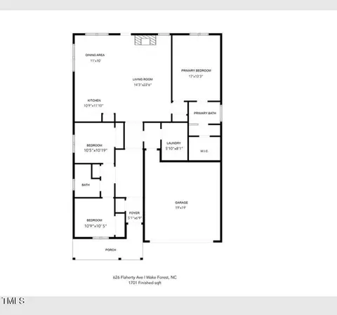 Floorplan - 626 Flaherty Ave, Wake Forest, NC 27587 photo 1 of 1
