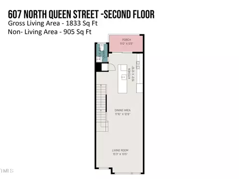 Floorplan - 607 N Queen St, Durham, NC 27701 photo 2 of 4