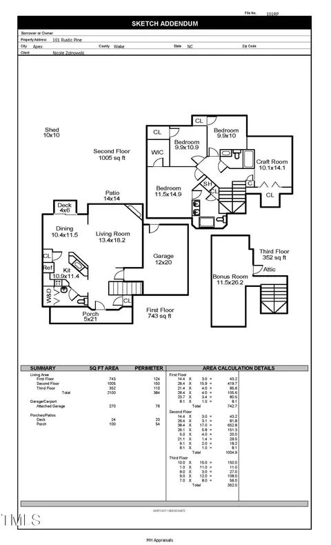 Floorplan - 101 Rustic Pine Ct, Apex, NC 27502 photo 1 of 2