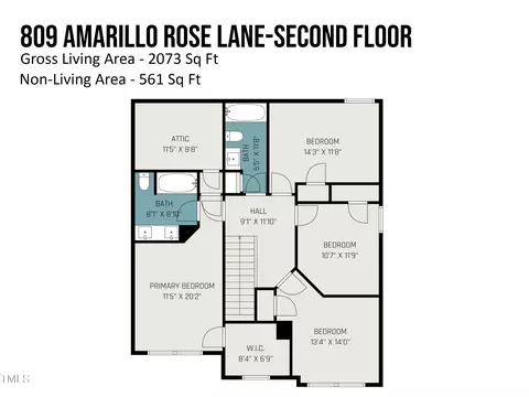 Floorplan - 809 Amarillo Rose Ln, Durham, NC 27712 photo 2 of 2