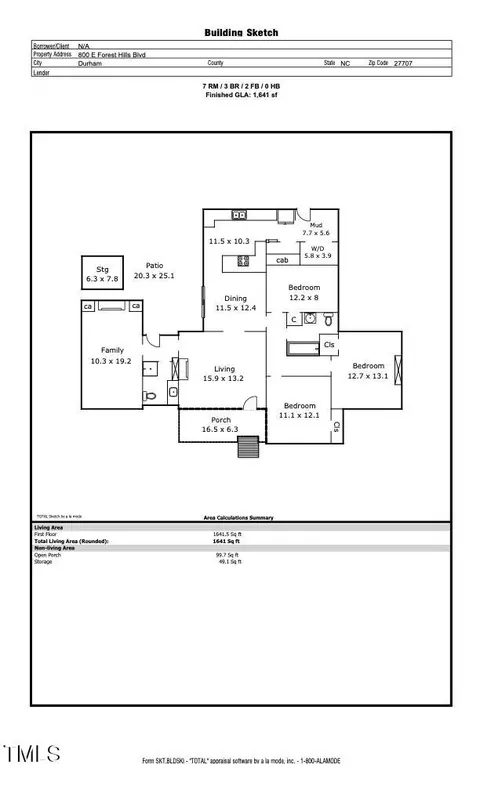 Floorplan - 800 E Forest Hills Blvd, Durham, NC 27707 photo 2 of 2