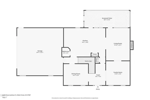Floorplan - 1401 Brewer Jackson Ct, Wake Forest, NC 27587 photo 2 of 3