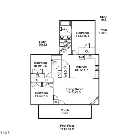 Floorplan - 211 W Trinity Ave, Durham, NC 27701 photo 2 of 2