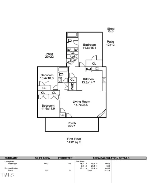 Floorplan - 211 W Trinity Ave, Durham, NC 27701 photo 1 of 2