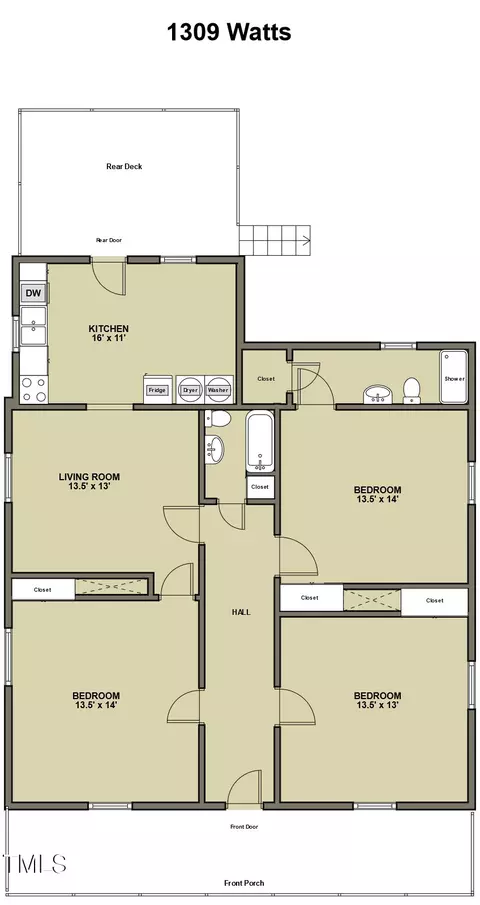 Floorplan - 1309 Watts St, Durham, NC 27701 photo 1 of 2