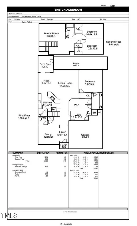 Floorplan - 135 Shadow Hawk Dr, Durham, NC 27713 photo 1 of 1