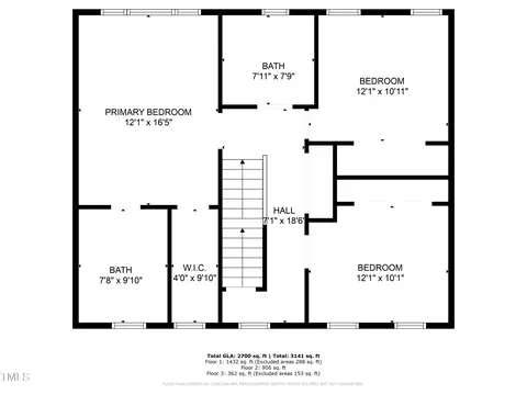 Floorplan - 2809 Elsbeth Ct, Wake Forest, NC 27587 photo 2 of 4