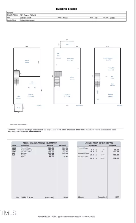 Floorplan - 321 Devon Cliffs Dr, Wake Forest, NC 27587 photo 1 of 1