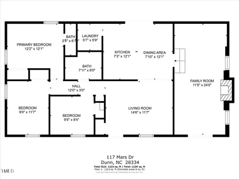 Floorplan - 117 Mars Dr, Dunn, NC 28334 photo 1 of 2