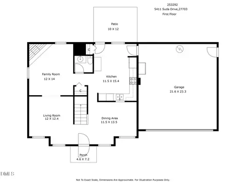 Floorplan - 5411 Suda Dr, Durham, NC 27703 photo 1 of 4