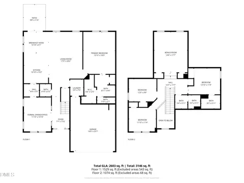 Floorplan - 354 Dando St, Garner, NC 27529 photo 3 of 3