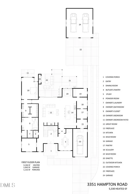 Floorplan - 3351 Hampton Rd, Raleigh, NC 27607 photo 1 of 3