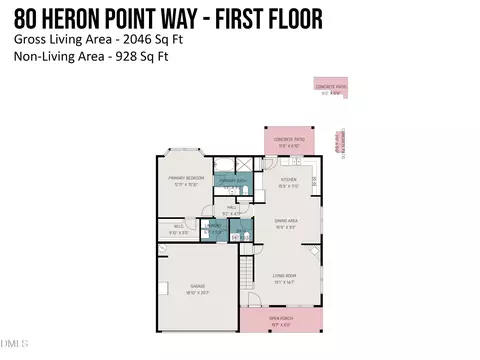 Floorplan - 80 Heron Point Way, Garner, NC 27529 photo 3 of 4